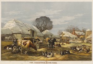 Świąteczne podwórko (chromolitho)