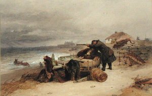 The Look Out, ok.1850 (akwarela na papierze) autorstwa Edward Duncan