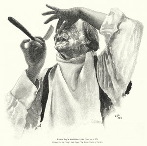 Golący się mężczyzna (litografia) autorstwa Edward Ertz