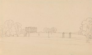 Odległy widok Easton Neston, Northants autorstwa Edward Francis Burney