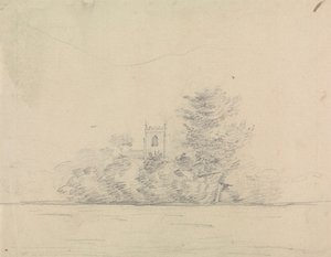 Krajobraz z Kościołem autorstwa Edward Francis Burney