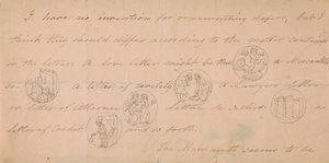 List z wzorami na sygnety (?) autorstwa Edward Francis Burney