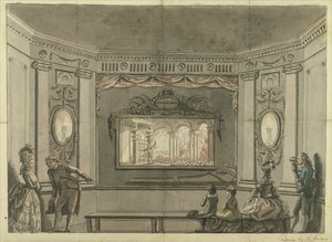 Obraz de Loutherbourgs Eido Phusikon przedstawiający Szatana podburzającego zbuntowane anioły autorstwa Edward Francis Burney
