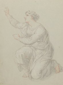 Estudo para a Figura Ajoelhada de Priscilapolish autorstwa Edward Francis Burney