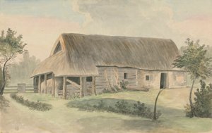 Stodoła kryta strzechą autorstwa Edward Francis Burney