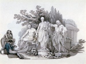 „Dwóch młodzieńców kontemplujących posągi Demostenesa, Cycerona i Pitta”, c1780-1848 autorstwa Edward Francis Burney