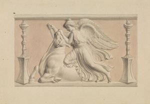 Skrzydlata postać zabijająca byka autorstwa Edward Francis Burney