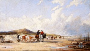 „Przekraczanie piasków na targ Swansea”, ok. 1850 r. autorstwa Edward Francis Drew Pritchard