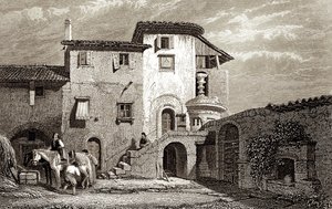 Rezydencja Lorda Byrona 1811 (rycina) autorstwa Edward Francis Finden