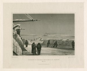 Sytuacja statków HM Fury i Hecla w Igloolik autorstwa Edward Francis Finden