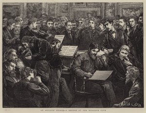 Spotkanie artystów, szkic w klubie Hogarth