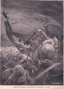Śmierć Harolda w bitwie pod Hastings 1066 r. autorstwa Edward Frederick Brewtnall