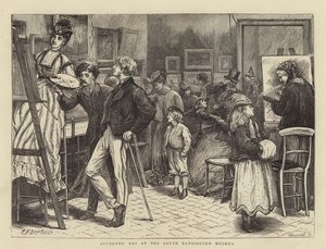 Dzień Studenta w Muzeum South Kensington autorstwa Edward Frederick Brewtnall