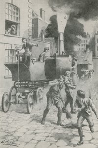 Gurney i jego wspaniały silnik (litografia) autorstwa Edward Frederick Skinner
