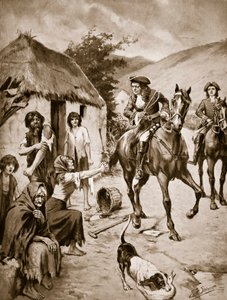 Życie w Irlandii, ok. 1710 r., ilustracja z "Hutchinson