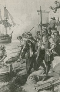 Winstanley porwany przez piratów (litografia)