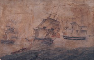 Whaler "Dauntless" w trzech pozycjach autorstwa Edward Gibson