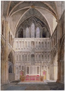 Widok wnętrza w kierunku ołtarza, kościół św. Zbawiciela, Southwark, Londyn, 1830 r.