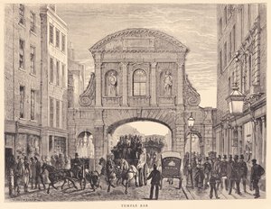 Temple Bar na Fleet Street, c.1870