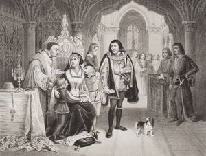 Synowie Edwarda IV rozstali się z matką przez Richarda księcia Gloucester, 16 czerwca 1483, z „Illustrations of English and Scottish History” tom I