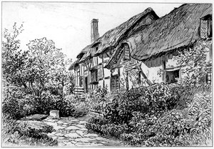 Domek Anne Hathaways w Shottery, Stratford-upon-Avon, Warwickshire, 1885 autorstwa Edward Hull