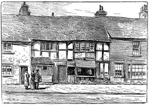 Miejsce urodzenia Szekspira przed renowacją, Stratford-upon-Avon, Warwickshire, 1885.
