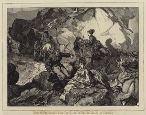Świąteczne szkice, postój po wodę podczas wspinaczki na Snowdon autorstwa Edward John Gregory