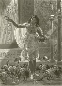 Karmienie świętego ibisa w salach Karnac autorstwa Edward John Poynter