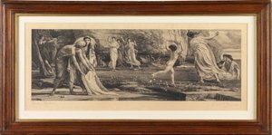 Nausicaa i jej pokojówki (grafika) autorstwa Edward John Poynter