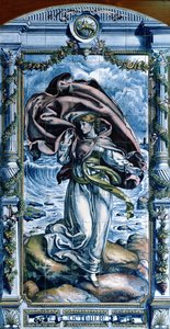 Październik, z serii paneli kaflowych do Kuchni Holenderskiej, 1867-8 autorstwa Edward John Poynter