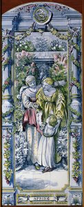 Wiosna, z serii paneli kaflowych, zaprojektowanych przez Sir Edwarda Poyntera i wykonanych przez Minton, Campbell and Company, dla kuchni holenderskiej, 1867-8 (ceramika) autorstwa Edward John Poynter