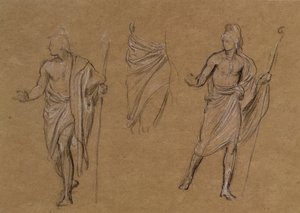 Studium pasterzy, ok. 1875 (kreda na papierze) autorstwa Edward John Poynter