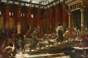 Wizyta królowej Saby u króla Salomona, 1890 autorstwa Edward John Poynter