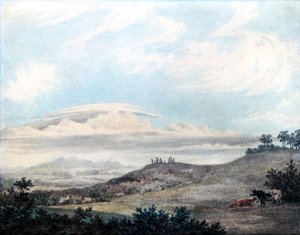 Wiejski krajobraz z późniejszymi studiami chmur Luke Howard (1772-1864) c.1808-11 (wc na papierze)