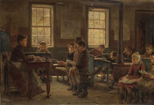 Szkoła wiejska, 1890 (olej na płótnie osadzony na desce składu)