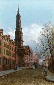 Kościół św. Jana, Varick Street, Nowy Jork, 1914 (olej na desce akrylowej)
