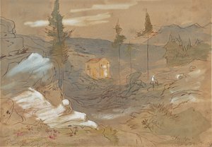 Sanktuarium w pobliżu Chanii na Krecie w Grecji autorstwa Edward Lear
