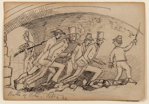Łaźnie Tytusa, 1840 (ołówek, długopis i atrament na papierze) autorstwa Edward Lear