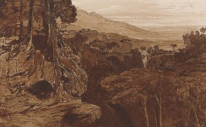 Bavella, Korsyka, ok. 1868 (pióro i tusz z wash na papierze) autorstwa Edward Lear