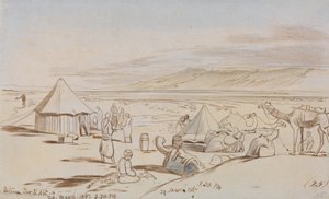 Między Bir El Abt autorstwa Edward Lear