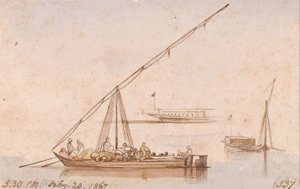 Łodzie na Nilu autorstwa Edward Lear