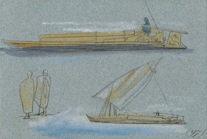Łodzie na Nilu autorstwa Edward Lear