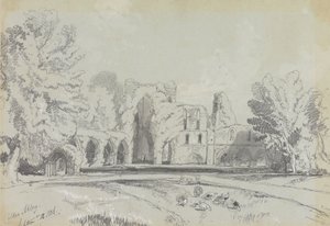 Calder Abbey, 12 września 1836 r. autorstwa Edward Lear
