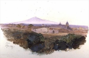 Katania: 1847 (pióro, tusz i gwasz) autorstwa Edward Lear