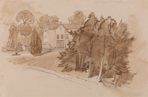 Dwór (Knowsley Lane?) autorstwa Edward Lear