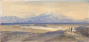 Góra Olimp widziana z Larissy w Tesalii w Grecji autorstwa Edward Lear