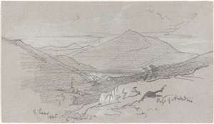 Górzysty widok z Antrodoco, 1845. autorstwa Edward Lear