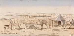 W pobliżu El Areesh, godz. 15:30, 30 marca 1867 r. (27) autorstwa Edward Lear