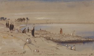 Naprzeciwko Beni Hassan autorstwa Edward Lear