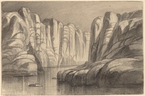 Rzeka wijąca się przez formację skalną Philae, Egipt, 18841885. autorstwa Edward Lear